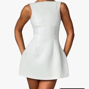 White backless dress